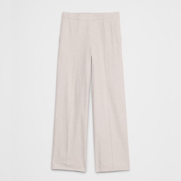 NWT! BANANA REPUBLIC WHITE HAYDEN WIDE LEG LINEN BLEND PULL ON PANT - Picture 5 of 8